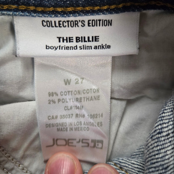 Joes Jeans Medium Wash Distressed Boyfriend Billie Ankle Straight Jeans Size 27 - Picture 8 of 12